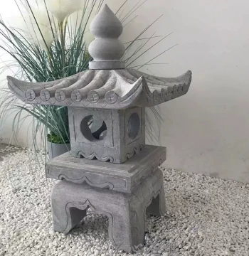 Stone Lantern, Japanese Style Courtyard Stone Light, Chinese Outdoor Lawn Lamp, Bluestone Antique Electric Stone Lamp, Zen Stone Carving Ornament