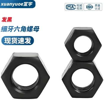 Grade 8.8 Blackened Fine-Pitch Hex Nut GB6171, High-Strength Black Fine-Thread Nut M8-M64