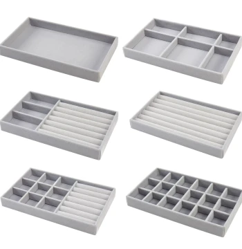 Drawer Velvet Tray Jewelry Box Small Jewelry Stud Earrings Ring Necklace Storage Box