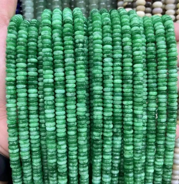 *Abacus Beads: Natural Shoushan Stone Spacer Beads, Pink Opal Washers, Round Disc Spacers for Jewelry Making