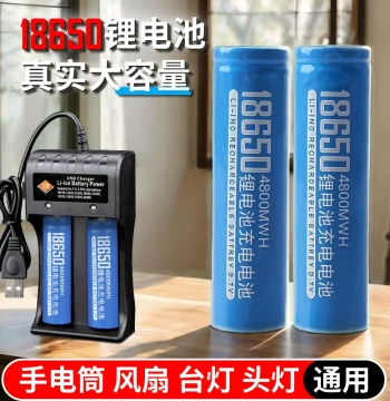 18650 Lithium Battery 3.7V Rechargeable for High-Power Flashlight Radio Mini Fan Speaker Universal 4.2V Charger