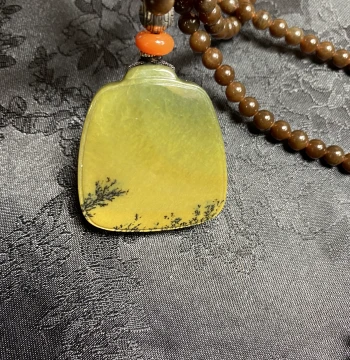 Hemo Jade Duan Shulin Peace Safety Pendant Paired with Sugar Chain and Southern Red Agate