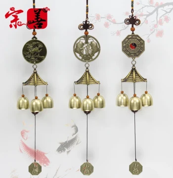 Free Shipping Metal Copper Wind Chime Ornament Door Decor Pure Copper Bell Auspicious Retro Shop Door Bell Hanging Ornament