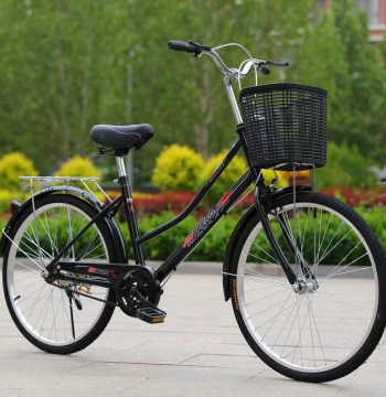 24/26-inch Adult Vintage Lightweight Commuter Bicycle, Solid Tire Leisure Bike for Middle School Students