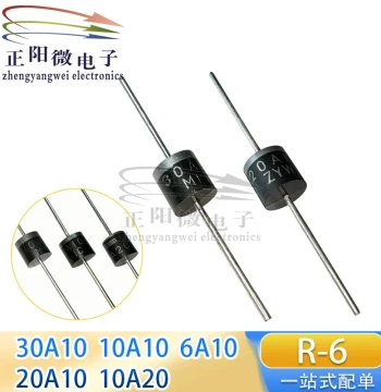 10 pcs 6A10 10A10 20A10 30A10 10A20 R-6 Rectifier Diode Anti-Reverse 1000V