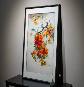 Finished Su Embroidery Wall Hanging, Premium 'Everything Goes as Wished' Suzhou Hand-Embroidered Artwork for Living Room Entryway, New Chinese Style Decorative Painting