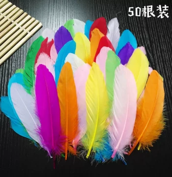 Kindergarten Handmade Colored Feathers DIY Decorations, Easter Children's Creative Art Making Materials, Free Shipping