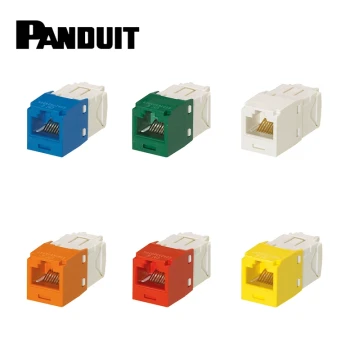 Panduit Cat5e/Cat6 Punch-Down Free Network Modules CJ5E88TGBU, CJ688TGBU, CFP86 Faceplates, CFPL86F2SAW Flat Ports (1/2/4 Port) with Patch Panels CPPL24WBLY