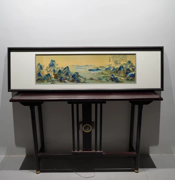 Handmade Suzhou Embroidery 'A Thousand Li of Rivers and Mountains' New Chinese Style Hanging Painting, High-End Decorative Art for Study, Bedroom, Living Room, and Sofa Wall