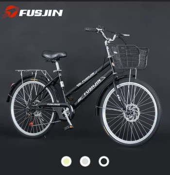 FUSJIN Adult Bicycle Full Bearing Dual Disc Brake 24-inch 26-inch Unisex Ultra-Light Student Bike