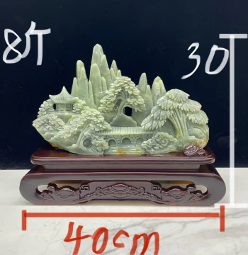 Xiuyan Jade Landscape Ornament Link Contains Multiple Styles Natural Premium Living Room Wealth Attracting Office Desk Free Shipping Includes Base
