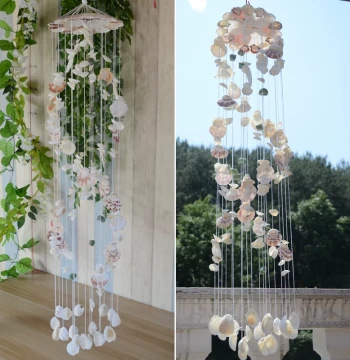 Creative 19-String Japanese Handmade Shell Wind Chime, Holiday Gift for Men and Women, Bedroom/Balcony Decor, Door Hanging Ornament