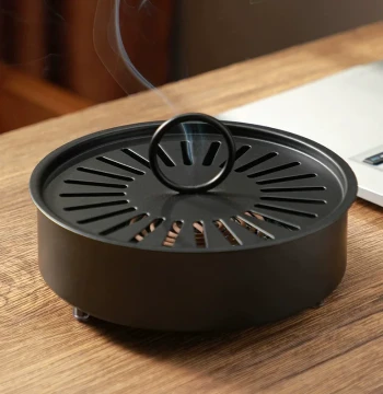 Fireproof Mosquito Coil Box Household Stainless Steel Coil Tray with Lid Mosquito Repellent Holder Creative Ash Catcher Incense Burner