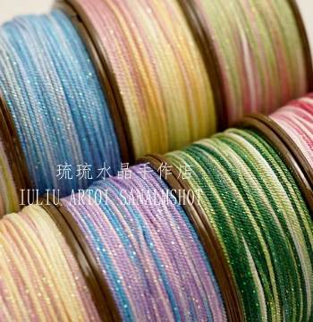 Section-Dyed Gold-Threaded Hand-Rubbed Cotton Thread 1.0MM Bodhi Bead Weaving Cultural Play Starry Sky Cotton Rope DIY Wearable Tassel Cord