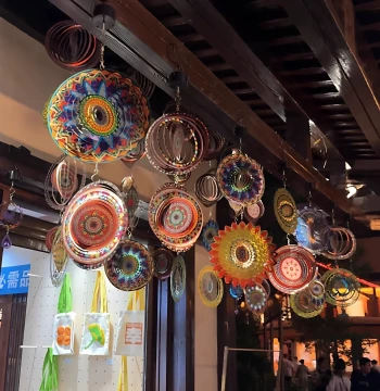 Jiangxi Gexian Village Style Mandala Wind Chime 3D Rotating Garden Zen Living Room Hanging Decoration [Great Dream Returns]