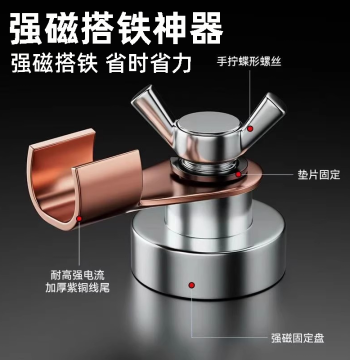 Strong Magnetic Grounding Clamp Tool for Manual Welding, Heat-Resistant Welding Machine Ground Wire Plier