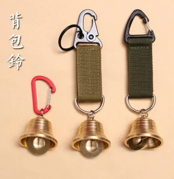 Brass Outdoor Backpack Bear Bell Camping Atmosphere Wind Charm Keychain Accessory Hiking Reminder Pet Ornament