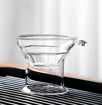 Transparent Glass Tea Strainer Fine Mesh Filter Kung Fu Tea Set Simple Tea Set Premium Heat-Resistant Glass Tea Infuser