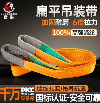 Suspended Lifting National Standard Suosheng Flat Webbing Sling for Cranes, Industrial Lifting Straps Sold by Meter