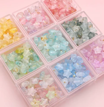 Frosted Gold-Dotted Small Star Acrylic Pentagram Beads, DIY Handmade Accessories, Bracelet Jewelry Materials