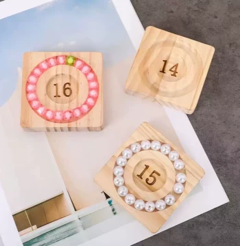 Bead Design Tray Hand Circumference Solid Wood Bracelet Jewelry Design Bead Stringing Tray, DIY Necklace Weaving Tool