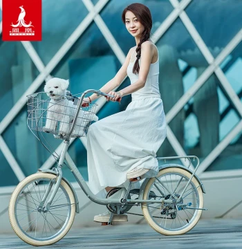 Phoenix Commuter Bicycle, Viral Retro Ladies Style with Shimano Gears, 20-inch Lightweight Commuter Bike for Women and Pets