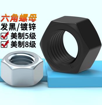 Imperial Grade 5/Grade 8 Hex Nut, British Standard Coarse Thread, American Fine Thread, 1/4"-2", Grade 8.8