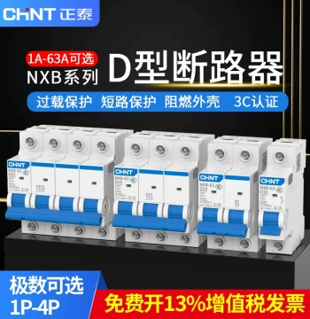 CHNT Type D Air Switch Mini Circuit Breaker NXB-63 Dynamic Motor Protector 2P 3P Air Switch Power Switch