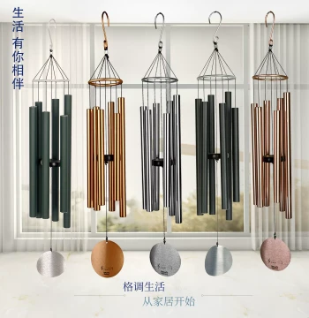 European Style Fashion Music Metal 6-Tube 28-Inch Wind Chime Aluminum Tube Outdoor Garden Hanging Ornament Creative Wedding and Valentine's Gift