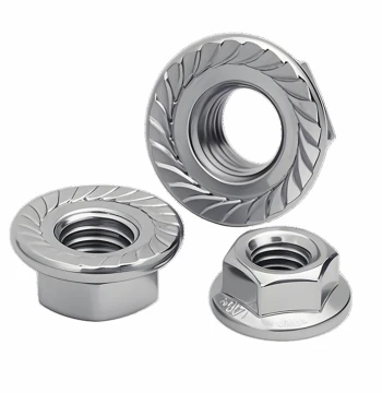 304/316 Stainless Steel Hex Flange Nut, Anti-Slip Serrated Nut M3-M16