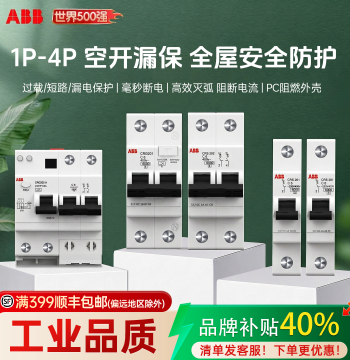 ABB Flagship Store 2P Air Circuit Breaker with Leakage Protection, 1P Residual Current Circuit Breaker (RCCB), Miniature Household 32A/63A Main Switch