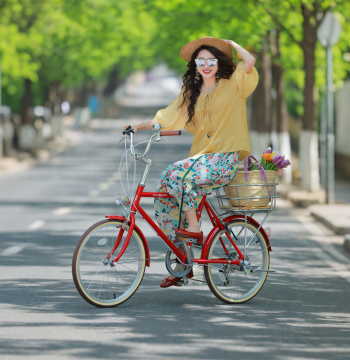 Niusijia Commuter Bicycle for Women: Adult Leisure Variable-Speed Bike with Pedals, New Lightweight Model