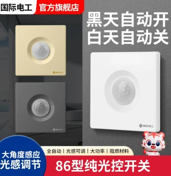 Smart Pure Light Control Switch 2-Wire Wall-Mounted Sensor Automatic Light Measurement Turns On at Dusk 220V High Power