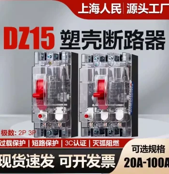 Shanghai Renmin Transparent Circuit Breaker DZ15-32A 40A 63A 100A Overload Short-Circuit Protection Air Switch