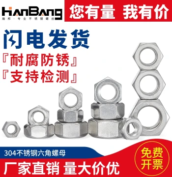 304 Stainless Steel Nuts Assortment, Hex Nuts M2-M14