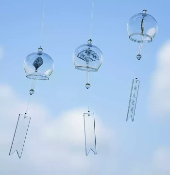 Chinese Style Bamboo Minimalist Glass Wind Chime Creative Birthday Gift Balcony Small Ornament Outdoor Handmade Car Hanging Decoration