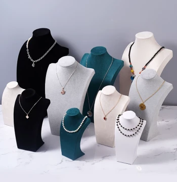 Velvet Necklace Display Stand, Mannequin Jewelry Rack, Necklace Bracelet Neck Model, Counter Display Prop, Necklace Holder