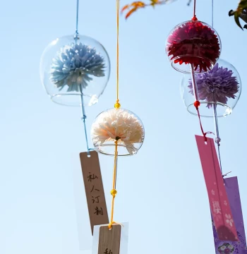 Creative Japanese Style Glass Wind Chime Handmade Bell Bedroom Fresh Scenic Courtyard Decoration Balcony Small Hanging Ornament
