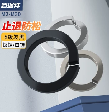 Grade 8 Split Spring Washers, Metal Round Screw Zinc/Nickel Plated Spring Washers, M2/M3.5/M8/M12-M30
