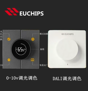 EUCHIPS Knob Dimmer Switch Panel 86 Type 0-10V DALI Dimming Color Tuning Thyristor