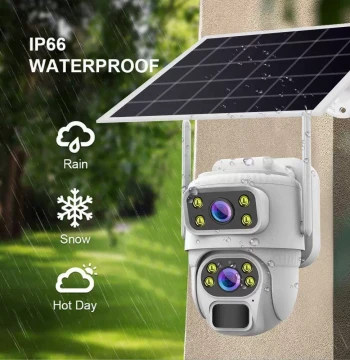 4K V380 Outdoor Low-Power Solar 4G Waterproof Dual-Lens Motion Detection Camera