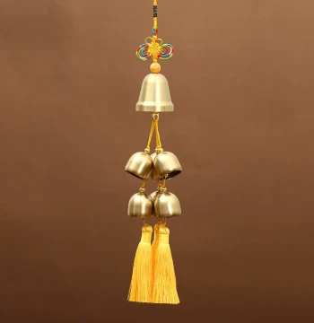 One Large Six Small Copper Wind Chime Pure Copper Bells Wind Chime Ornament Home Room Decor Hanging Ornament Neutralize Five Yellow Resolve Two Black