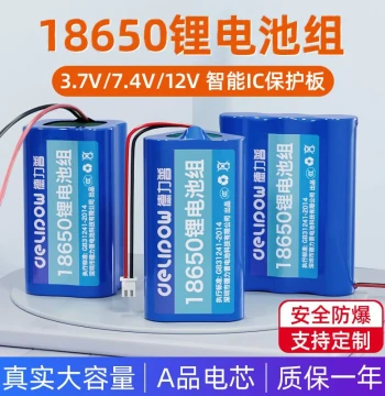 Delipow 18650 Lithium Battery Pack 3.7V Opera Machine Solar Headlamp 7.4V Speaker 12V Rechargeable Battery