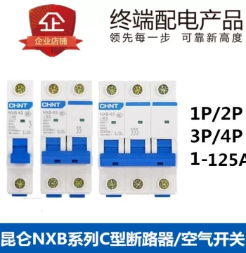 CHNT Kunlun DZ47 Miniature Circuit Breaker, NXB-63 Single-Pole, 2P, 3P, 4P, 32A, 63A, 100A for Home Use