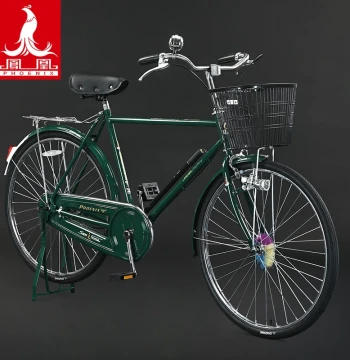 Authentic Shanghai Phoenix Brand 26/28 Inch Classic Vintage Old-Style 28 Rod Brake, Traditional 28-Inch Heavy-Duty Bicycle
