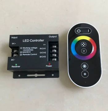 LED Full Color RGB Seven-Color Dimming Controller DC5V 12V 24V Light Strip Bar Color Tuning Changing Remote Regulator