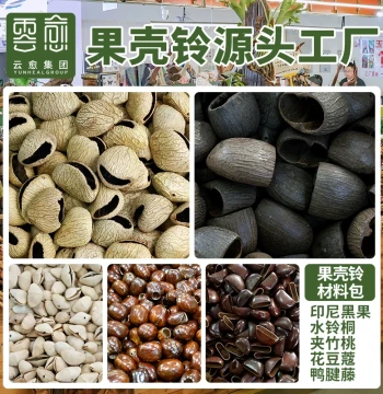 Yunyu Plant Seed Pod Material DIY Handmade Bag Charm Black Fruit Wind Chime Accessory Imported from Indonesia Niche