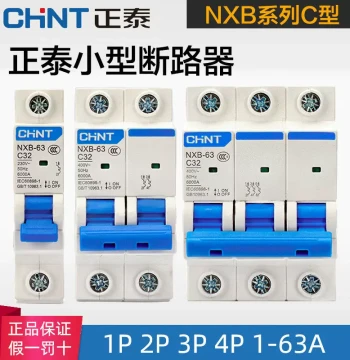 CHNT DZ47 Circuit Breaker Household Air Switch NXB-63 1P/2P/3P Type C 10A/16A/20A/32A/63A