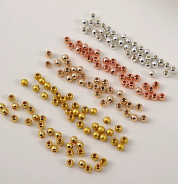 14K Gold-Filled Spacer Beads Accessories 18K Handmade DIY Beaded Jewelry Materials Color-Fast Round Beads Loose Beads