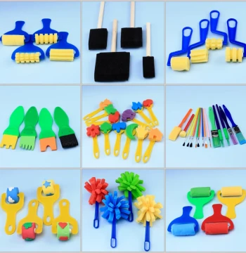 Children's Art Painting Sponge Mushroom Head Slingshot Model Art Craft Rubbing Stamp Painting Brush Graffiti Paint Brush Sponge Scraper Art Materials Painting Use Art Painting Brush Sponge